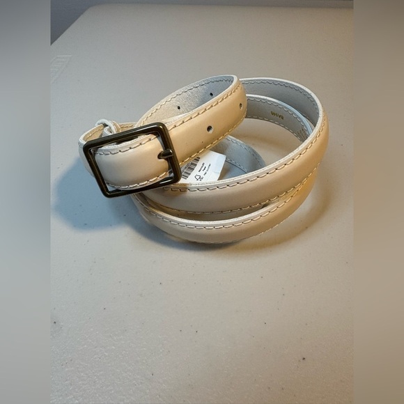 NWT J.Crew Slim Belt in Italian Leather – Ivory | Size XL - Picture 2 of 9